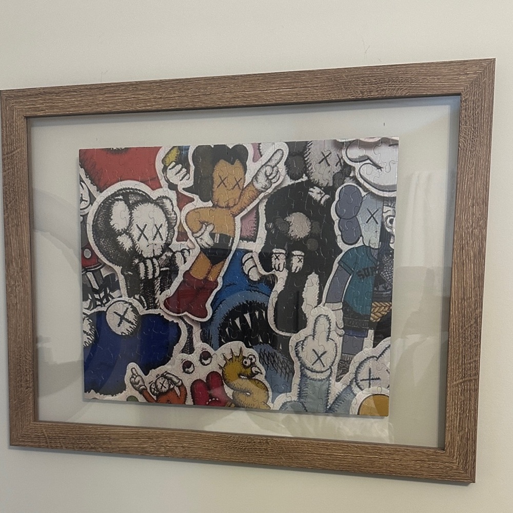 KAWS Framed Art Print Puzzle wall art
Sz- 27”x 20”